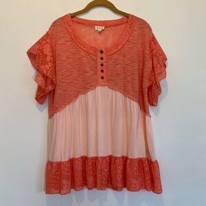 POL Lace Babydoll Top Oversized